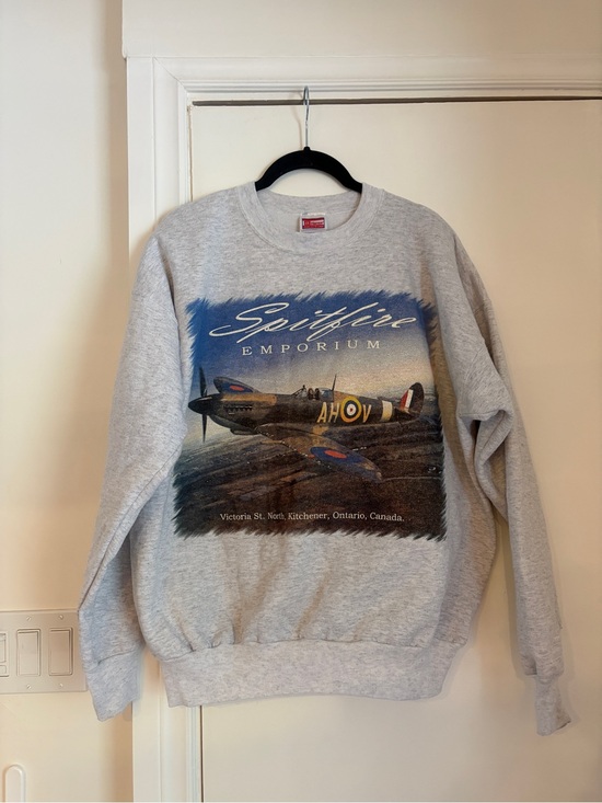Hanes Other - Vintage Hanes Light Gray Crewneck Sweatshirt with Spitfire Graphic